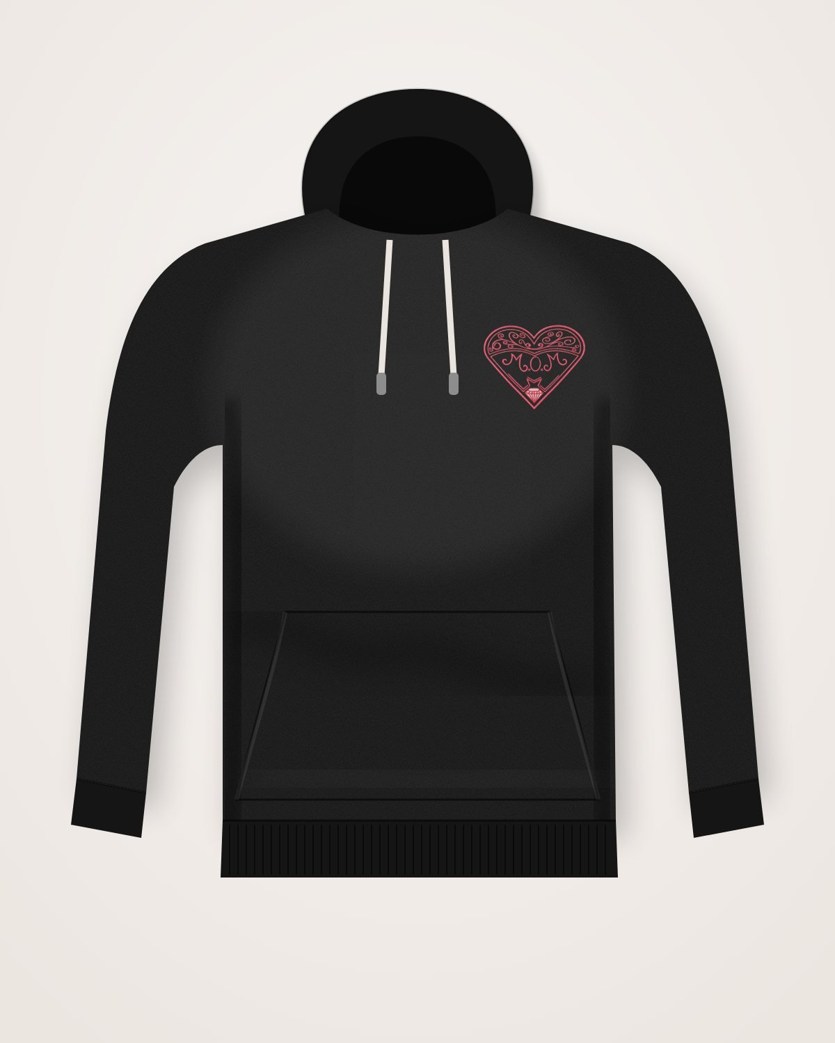 M.O.M. Heart Hoodie in black