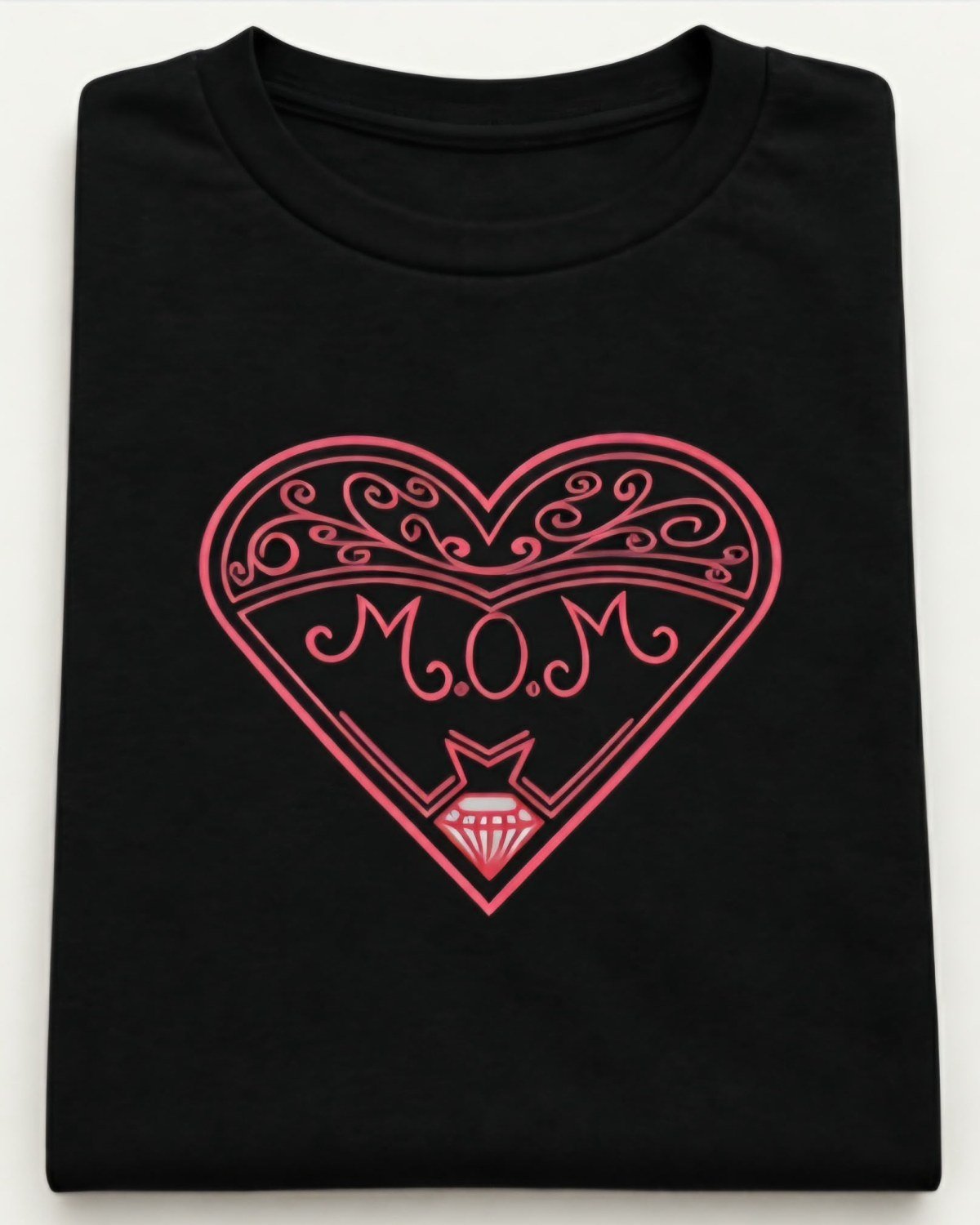The M.O.M. Heart Tee in black, front